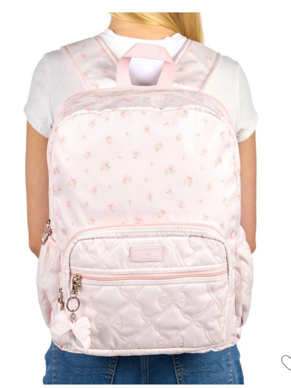 LoveShackFancy Kids Pink Floral Quilted Backpack